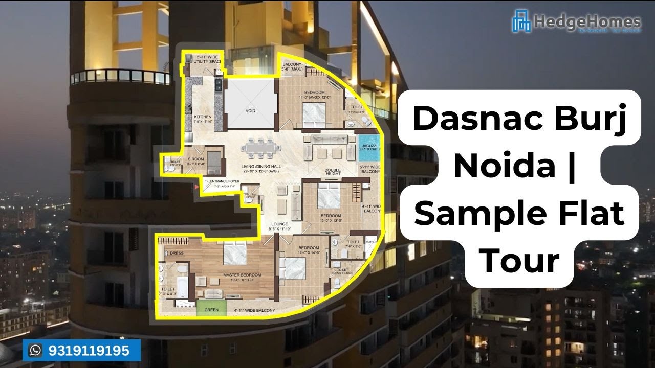 Video tour of Dasnac Burj Noida: 4 BHK Luxury Flat in Central Noida, Sector 75 | Sample flat video