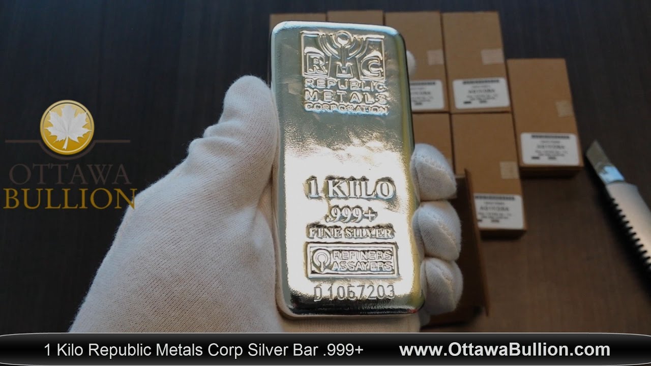 1 Kilo Republic Metals Silver Bar - Ottawa Silver Buyer