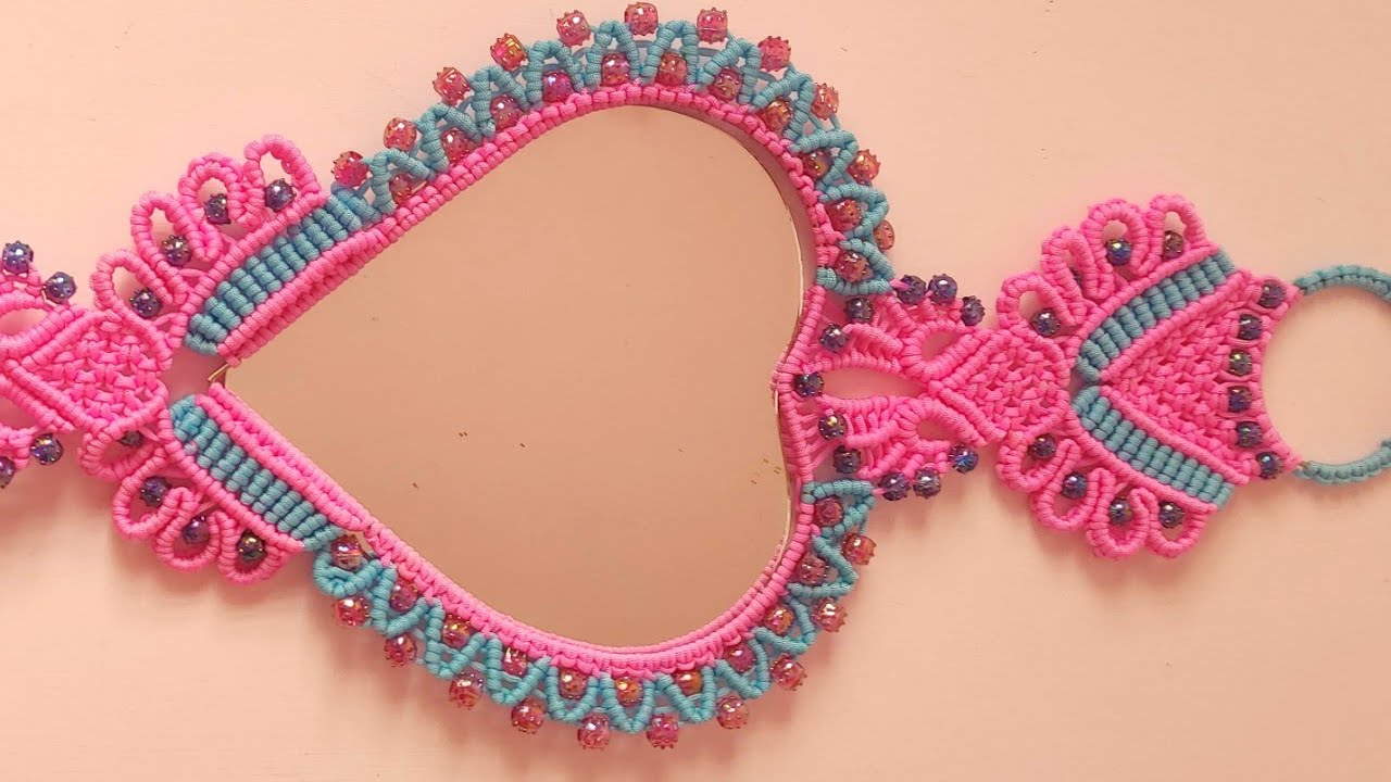 Valentine special Macrame Mirror wall Hanging