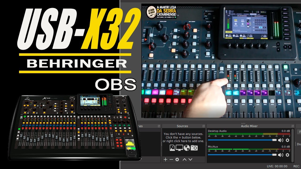 Configurando na prática a X32  pelo USB para o OBS. Passo a passo na mesa.