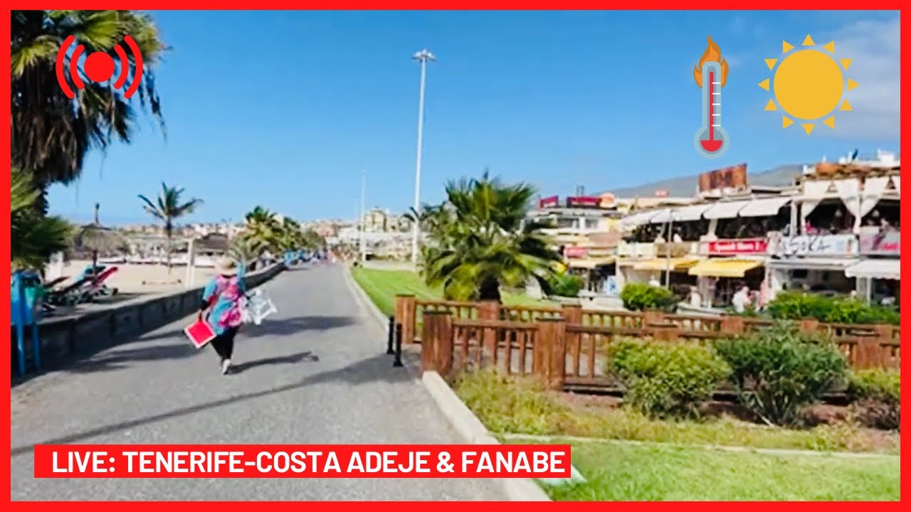 🔴LIVE: SUNNY Costa Adeje & Fanabe Tenerife Walk-December Canary Islands ☀️