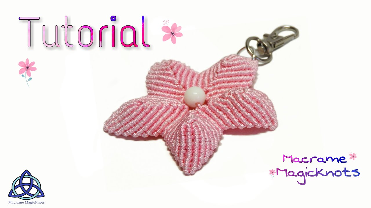 Macrame Tutorial KeyChain: Simple Lotus Flower