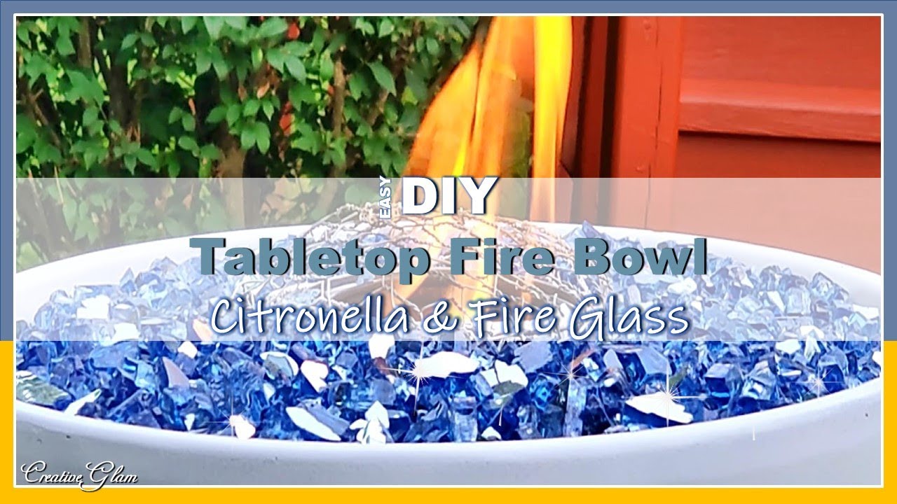 DIY Tabletop Fire Bowl || Citronella & Fireglass || Easy & Amazing Outdoor Decor