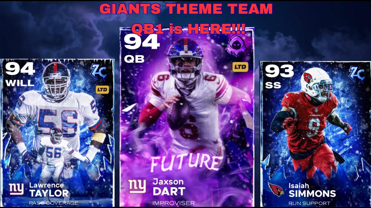 FINALLY Added ROTY JAXSON DART as Qb1 on the New York GIANTS Theme Team
