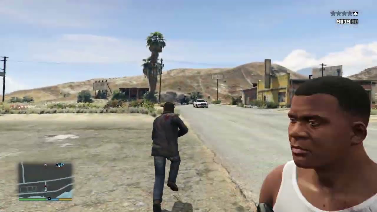 GTA V: Michael, Franklin, Trevor Alamo Sea 5 Star Shootout + Rampage