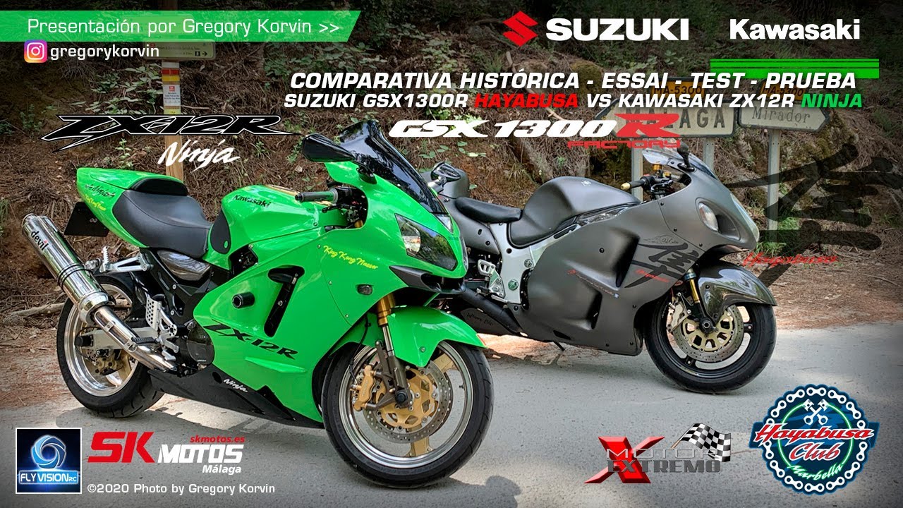 Suzuki Hayabusa GSX1300R VS Kawasaki ZX12R Ninja I Comparativa Histórica I Test Retro I Prueba