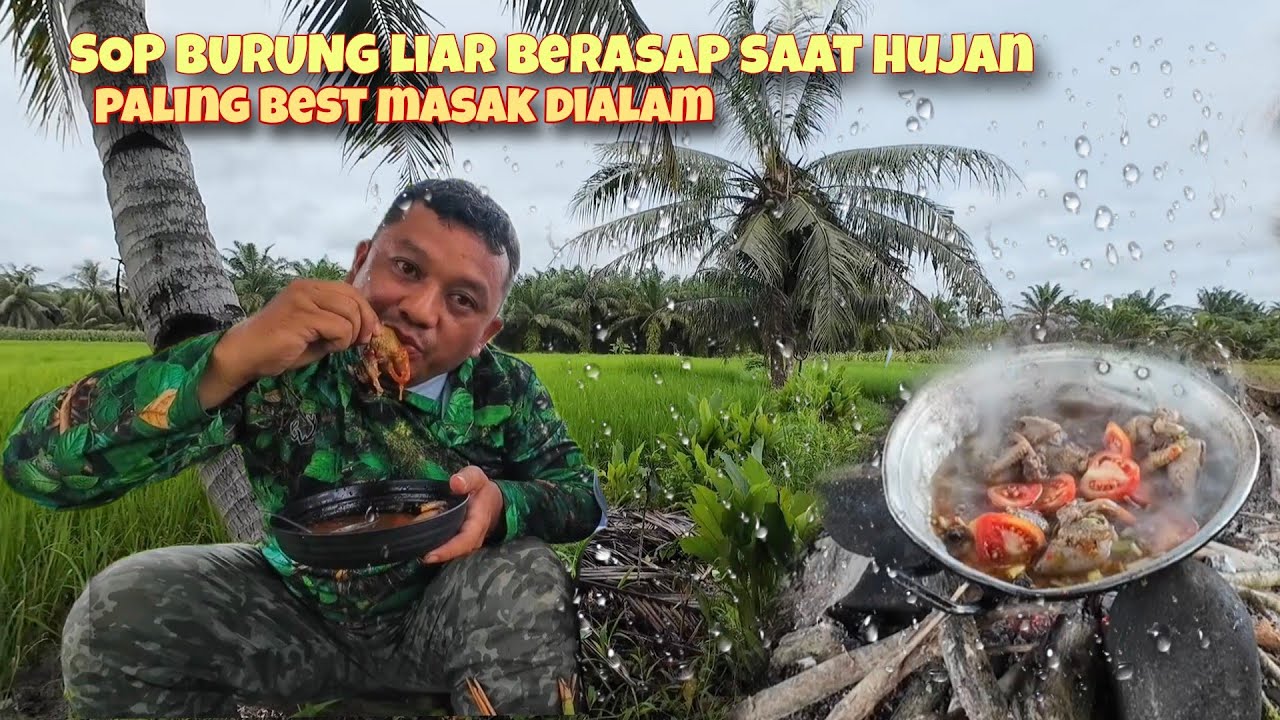MEMASAK DIALAM|| SOP BURUNG LIAR SAAT HUJAN KEDINGINAN#bangde