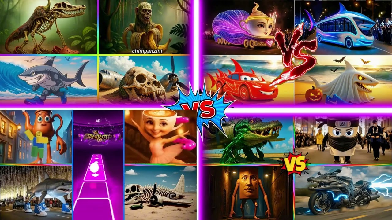BRAINROT ANIME CHAOS 🆚 SONIC EXE DARK RUSH 🆚 GIGACHAD STARPOWER 🆚 TOILET COSMOS - Tiles Hop EDM Rush