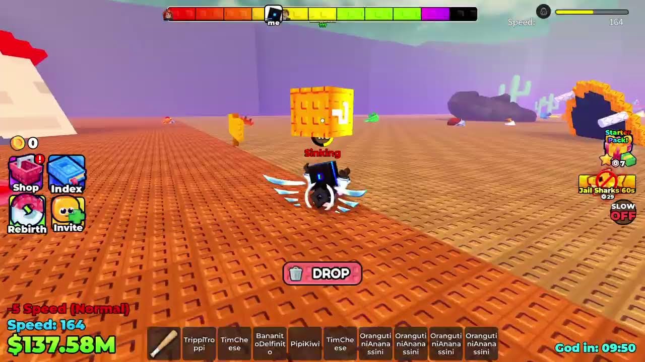 Escape quicksand for brainrots