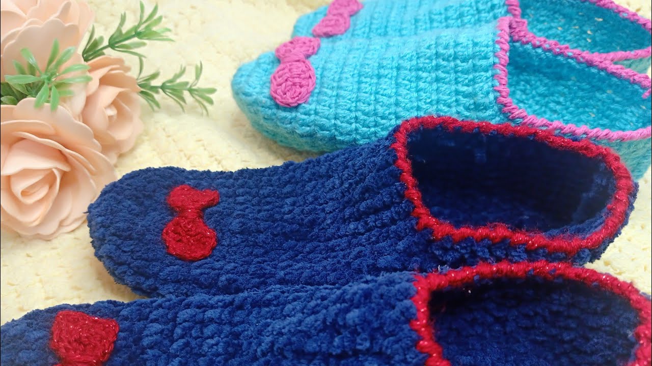 كروشية/شراب🩰سليبر نسائى للمبتدأين crochet slipper socks