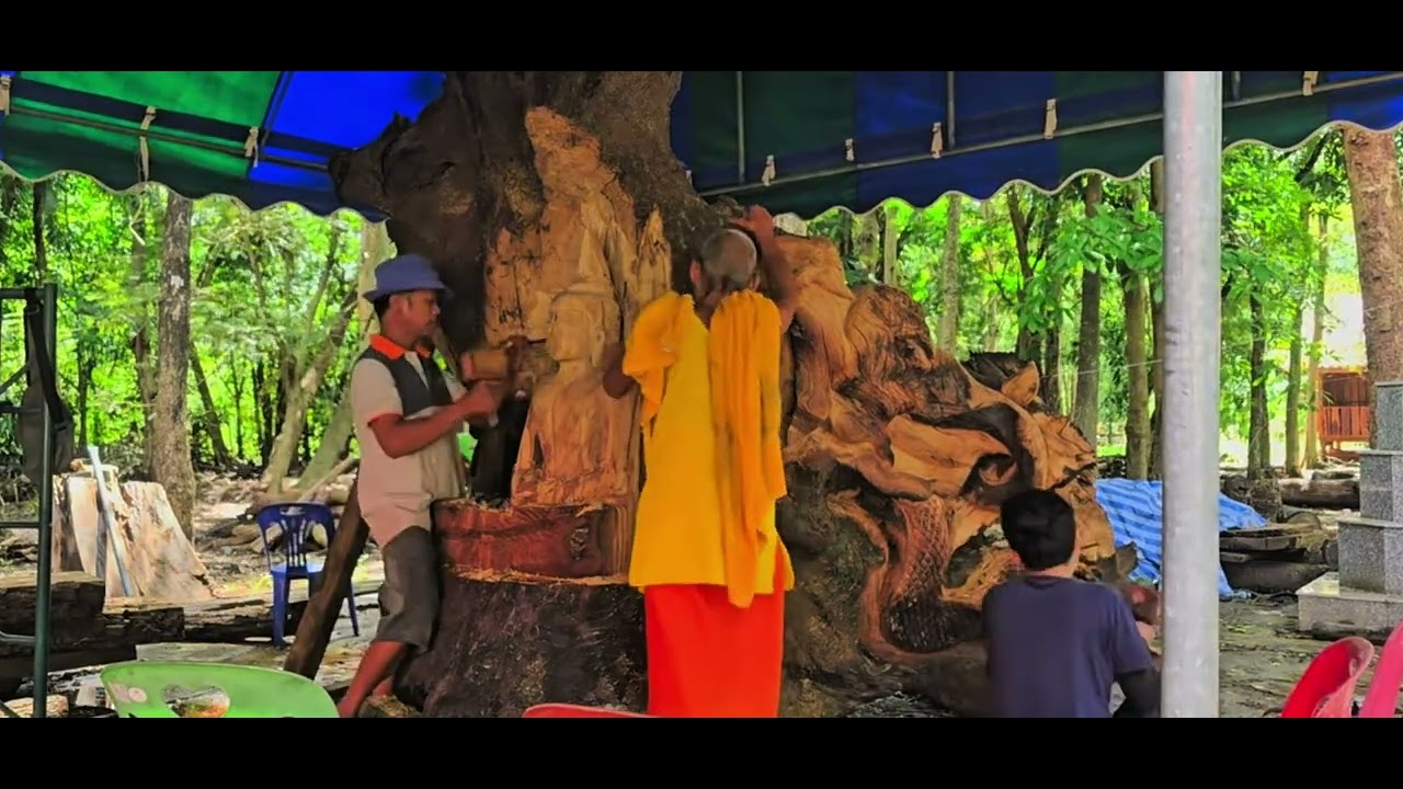 แกะสลักรากไม้ ให้กลายเป็นพระนาคปรก ep.5