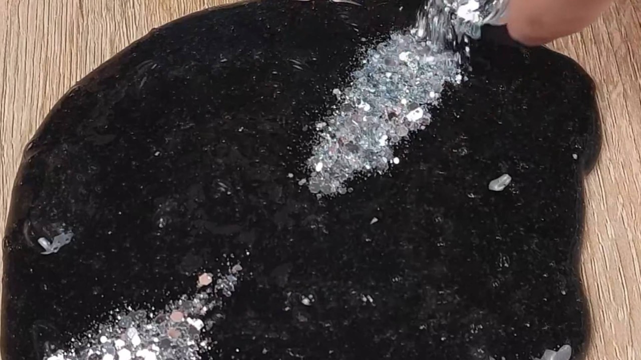 Ultimate Black Glitter Slime 3 Colors + Crunchy Rice Finale