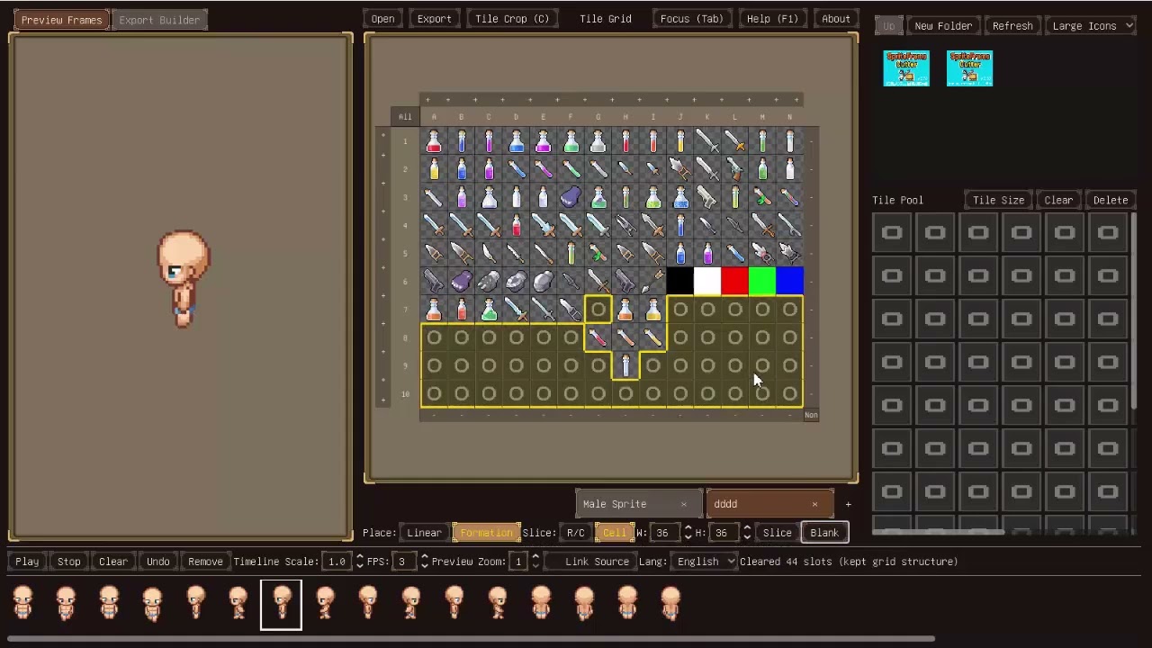 How to Slice a Sprite Sheet with Grid Cutting and Manual Drag Adjustments (SpriteFrameCutter)