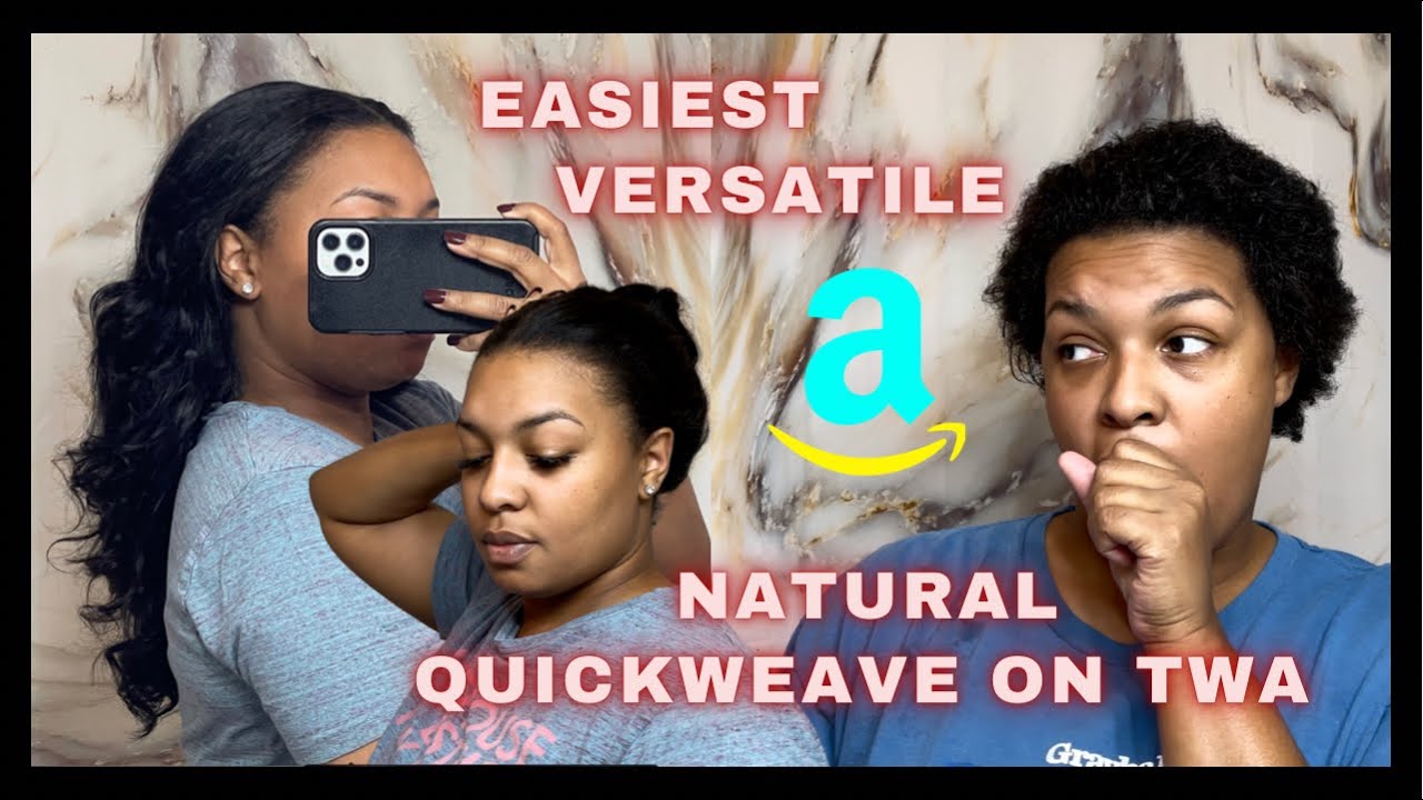 NATURAL QUICK WEAVE ON TWA | Versatile & Beginner Friendly NEW METHOD 🔥 Ft. QT Hair | AMAZON SELLER