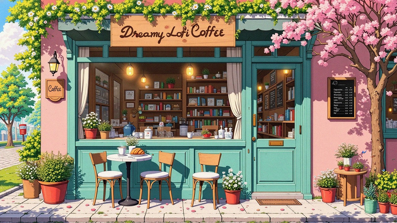 Lofi Coffee ☕🌸 Aesthetic Spring Cafe | Lofi Hip Hop – Lofi Music to Study & Relax