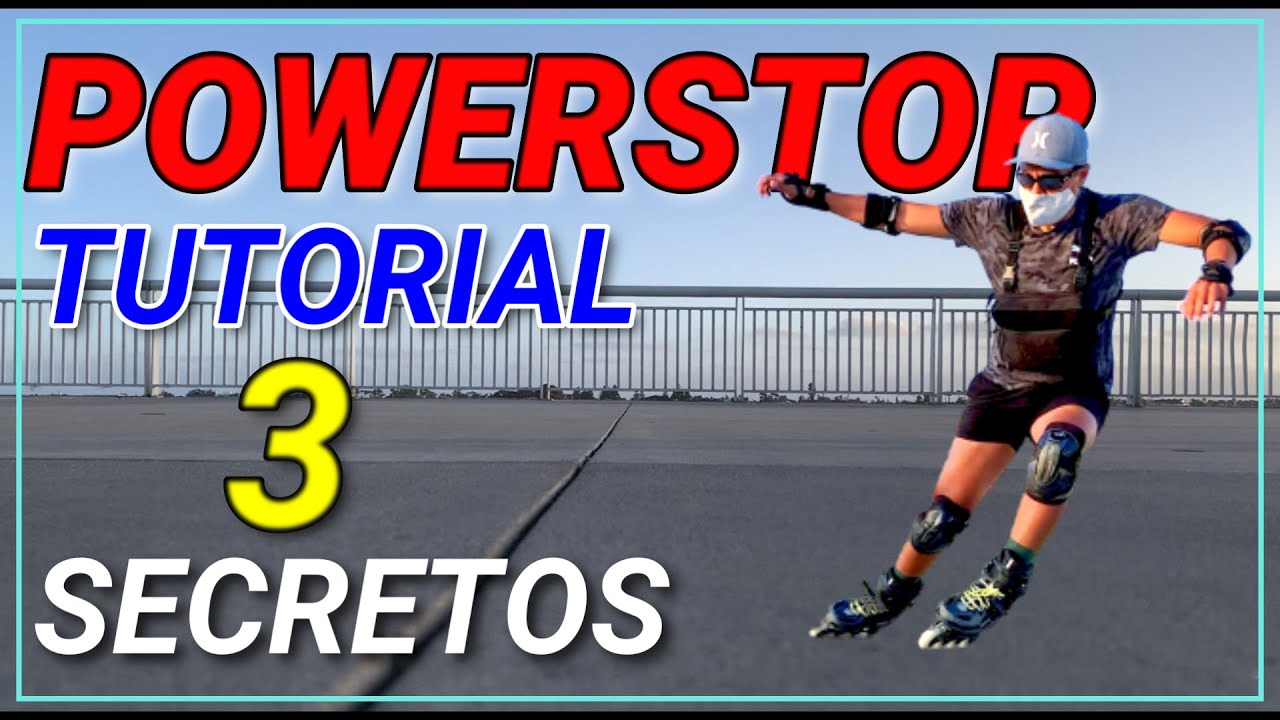 como FRENAR en PATINES en LINEA🚀✅| POWERSTOP TUTORIAL | how to stop on skates