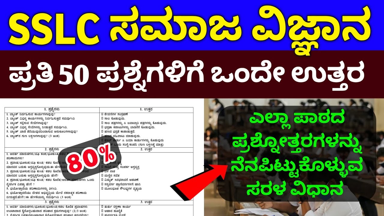 SSLC ಸಮಾಜ ವಿಜ್ಞಾನ ವಾರ್ಷಿಕ ಪರೀಕ್ಷೆಗೆ ಇಷ್ಟು ಓದಿದ್ರೆ ಸಾಕು 80 ಕ್ಕೆ 80 👆ತಪ್ಪದೇ ನೋಡಿ