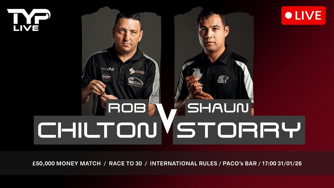 Rob Chilton v Shaun Storry / £50,000 Money Match / International Rules / Race to 30 / Paco's Bar