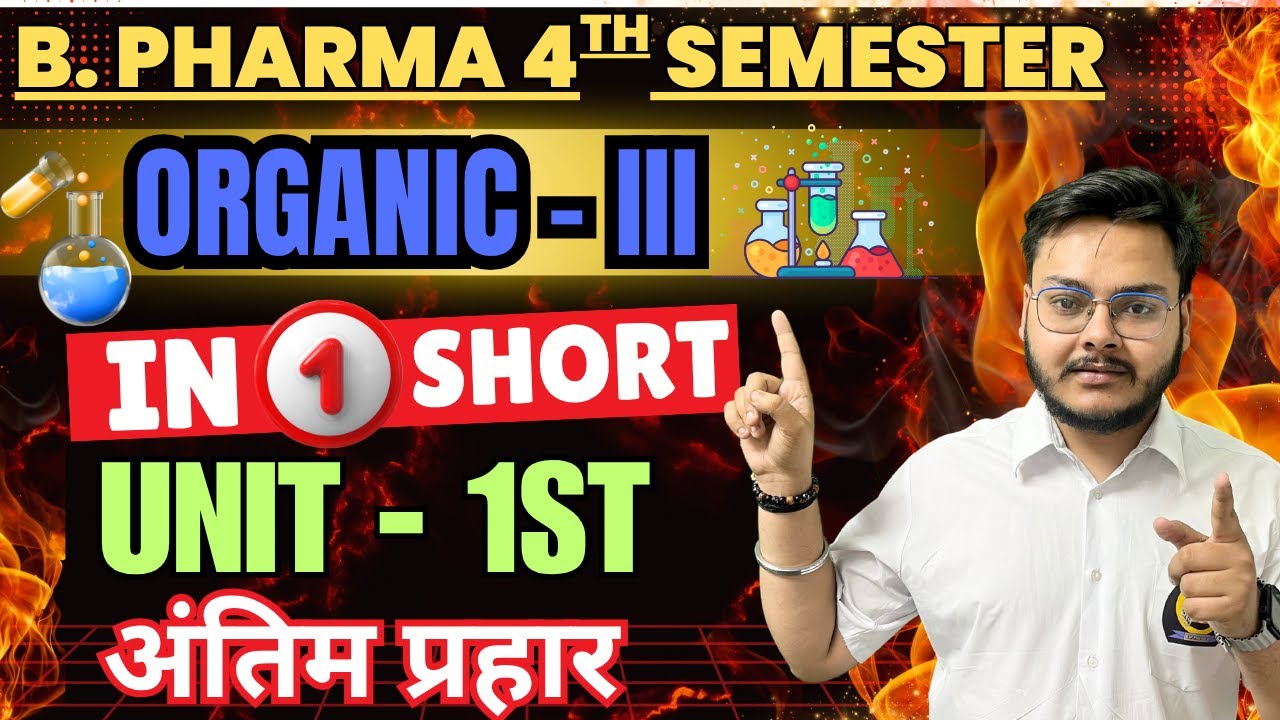 Unit 1 Complete || Organic - III 4th semester || Optical Isomerism || Pharmacokinetics || Punit ||