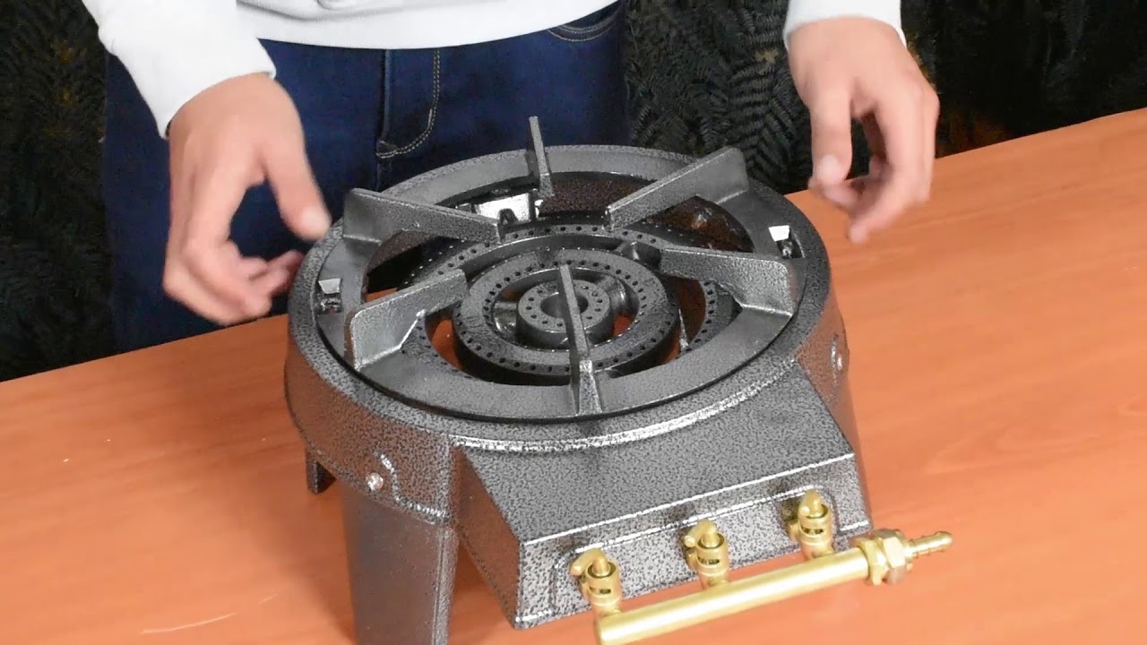 Портативная газовая плита NJ GB-17 с чугунной конфоркой и тремя кольцами, 9 кВт