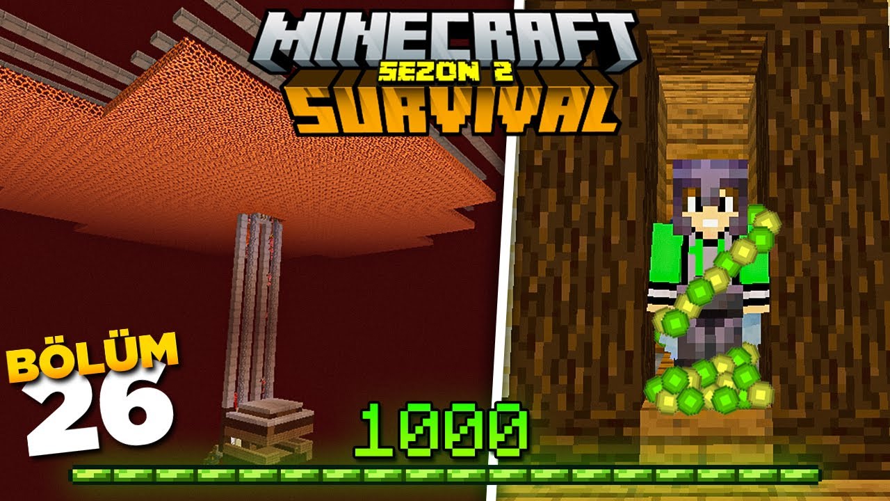 Hem ALTIN Hem XP EN VERİMLİ FARM │(10.Saniyede - 30. Level ) Minecraft Survival  ➤Bölüm 26