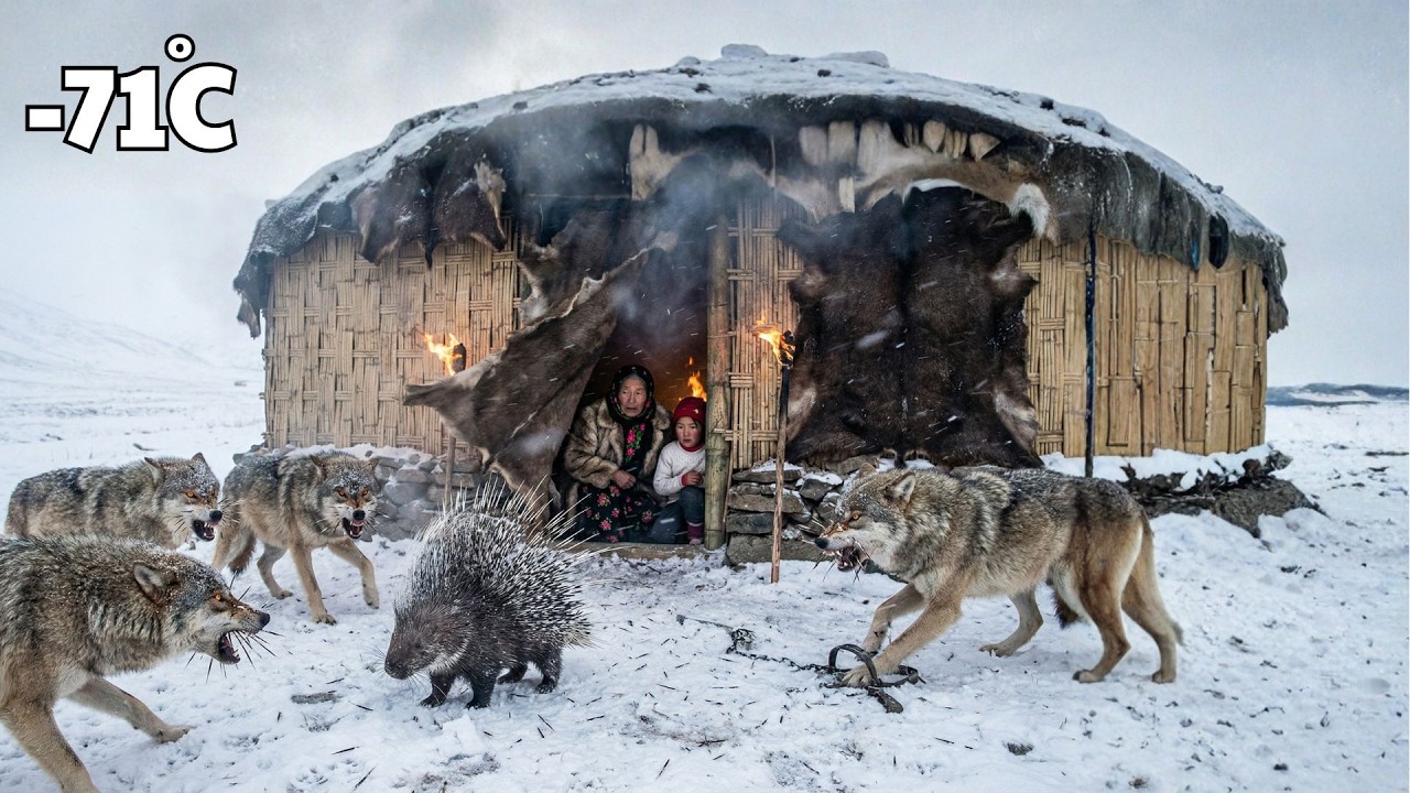 Blizzard at &ndash;71&deg;C | 91 Year Old Widow and Granddaughter Protect Horses from Wolves |Yakutia Survival