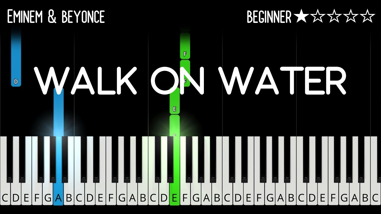 Eminem - Walk On Water feat. Beyoncé - EASY Piano Tutorial