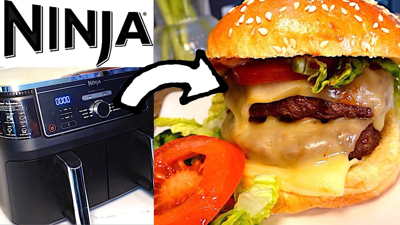 WOW! Air Fryer frozen BURGERS in Ninja Foodi Max Dualzone air fryer!