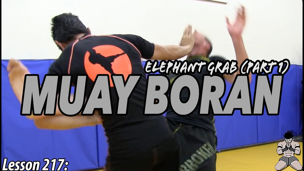 Lesson 217: Muay Boran Elephant Grab (sweep & punch)