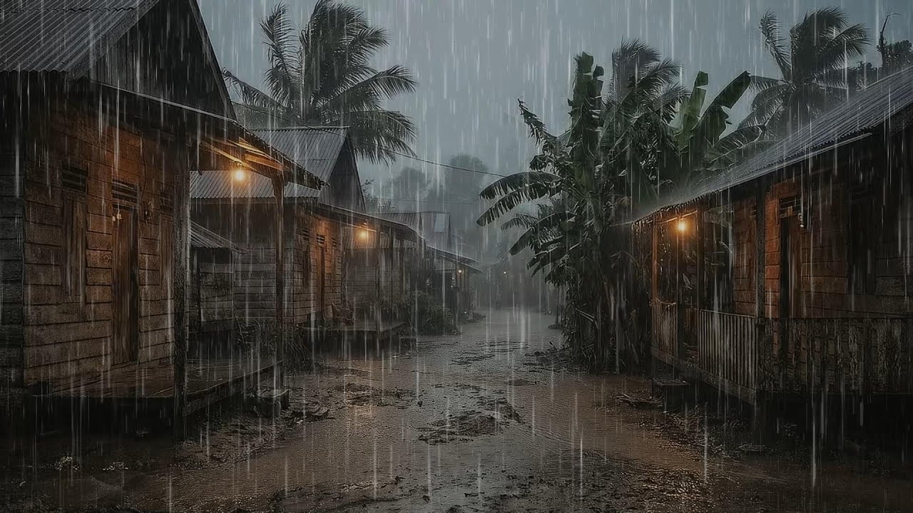 Relaxing Rain Sounds in Corner Village | Peaceful Rain Sounds for Sleep, Meditation, Rest