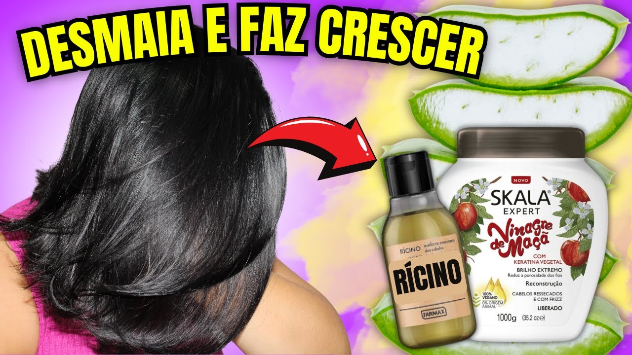 HIDRATAÇÃO INSUPERÁVEL! Faz Crescer, Reduz a Queda e Desmaia os Fios 100%