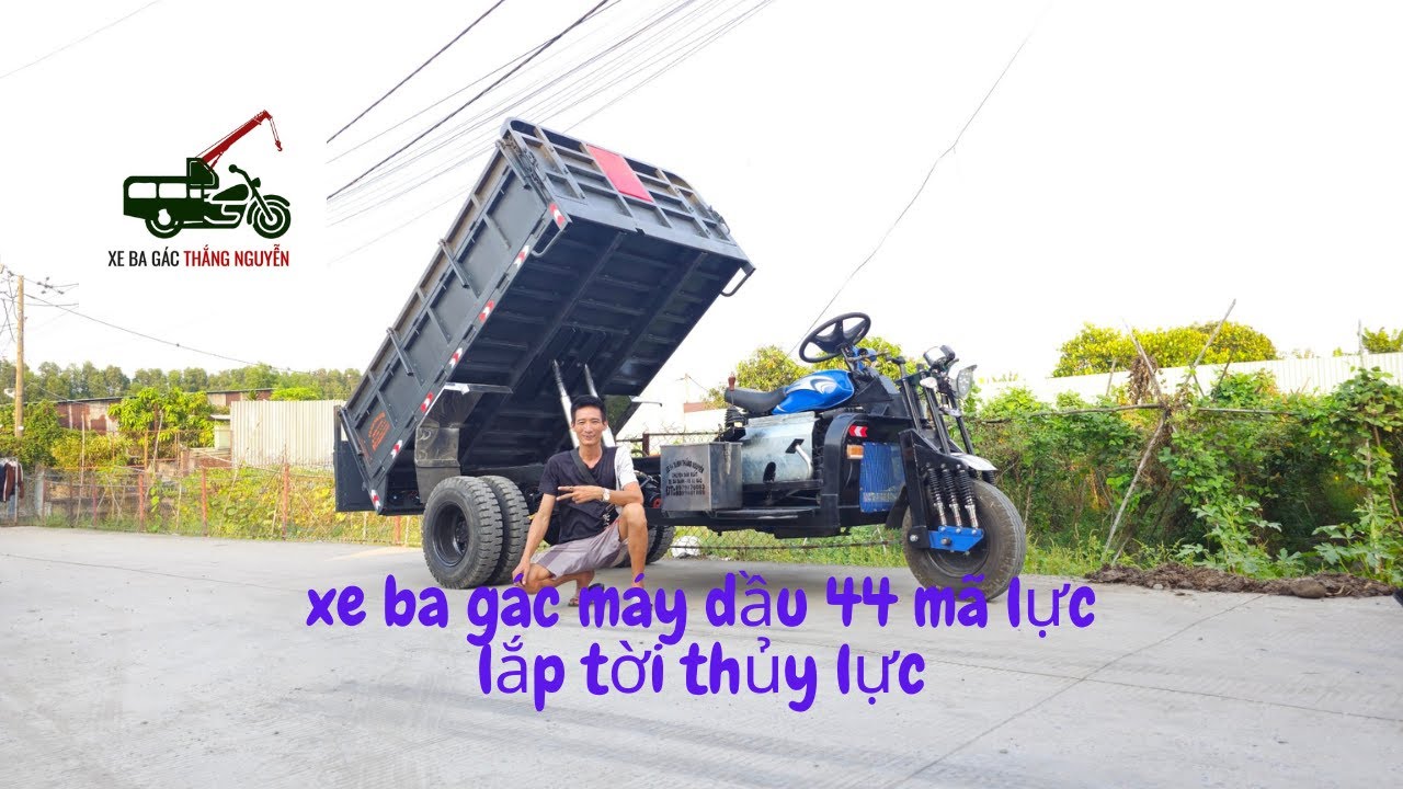 [ Siêu HOT ] Xe Ba Gác Máy Dầu 44 HP Tay Lái Vô Lăng Lắp Tời Thủy Lực