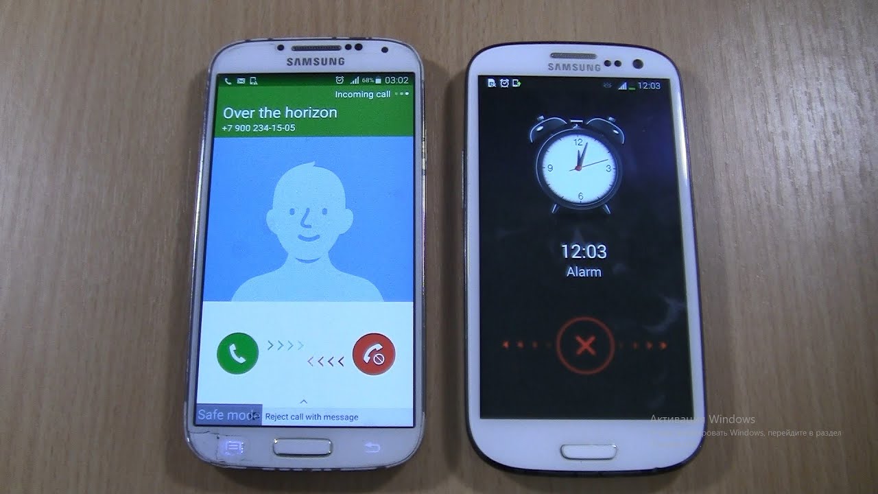 Ringing Alarms Samsung Galaxy S3 white &Over the Horizon Incoming Call Samsung Galaxy S4