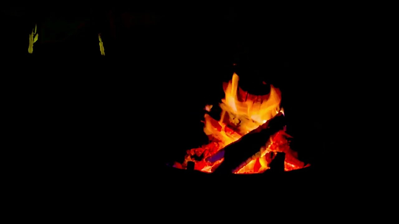 Backyard at Night - Fire Pit