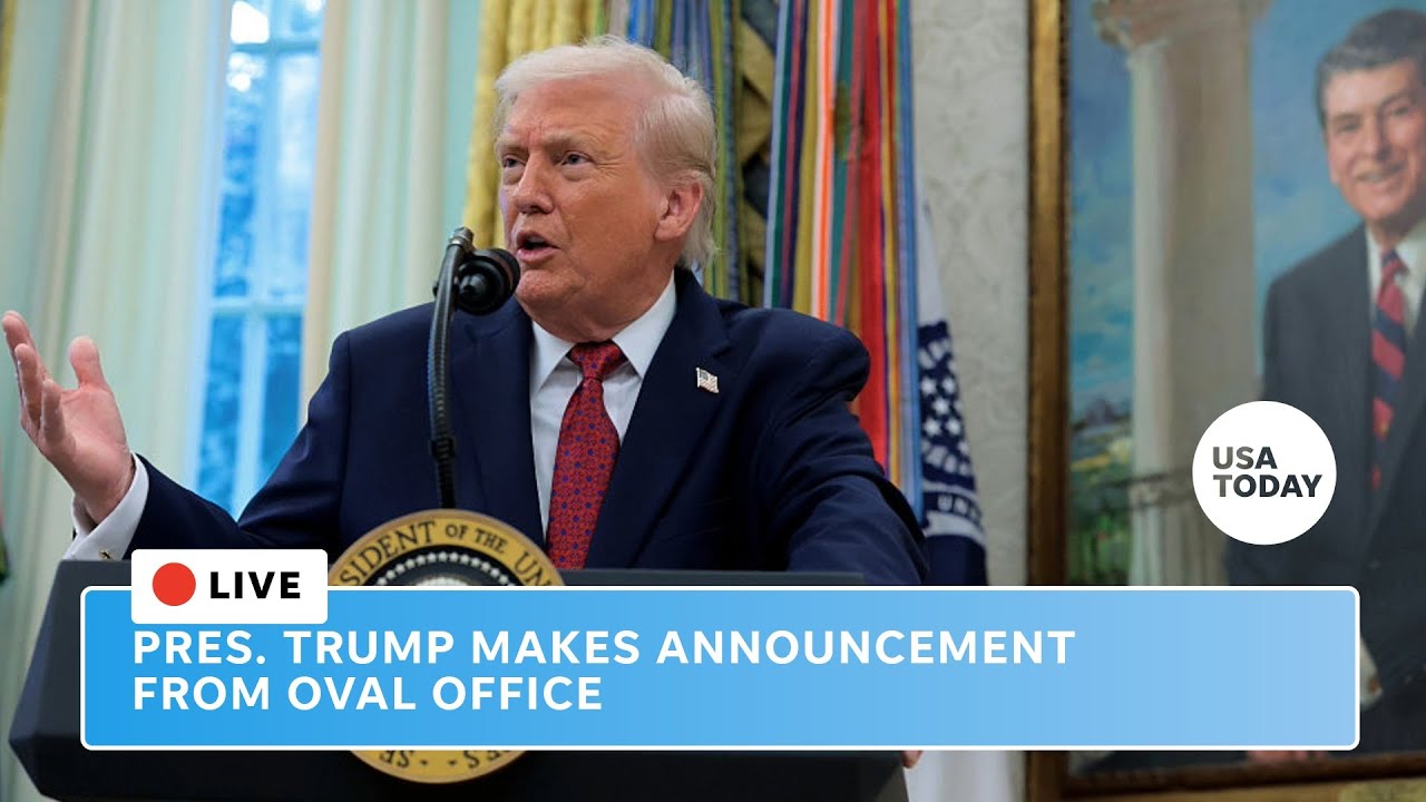 President Trump makes an announcement from the Oval Office