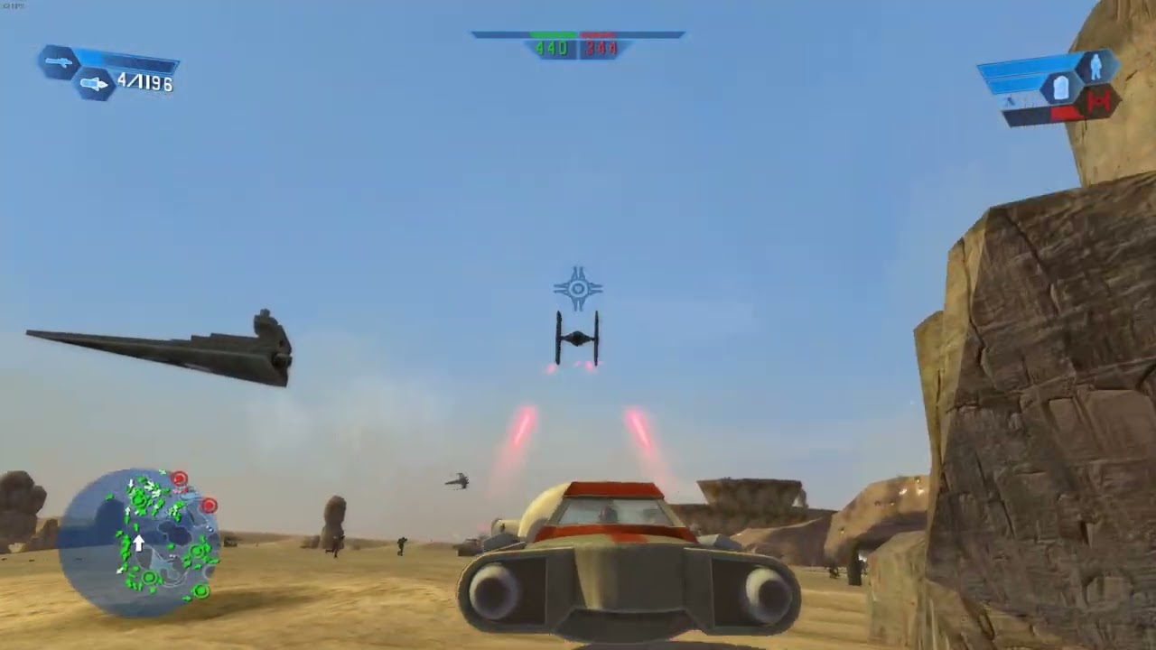 Star Wars Battlefront (2004) - Tatooine: Dune Sea 128v128 gameplay Rebels (EGM V3.1)