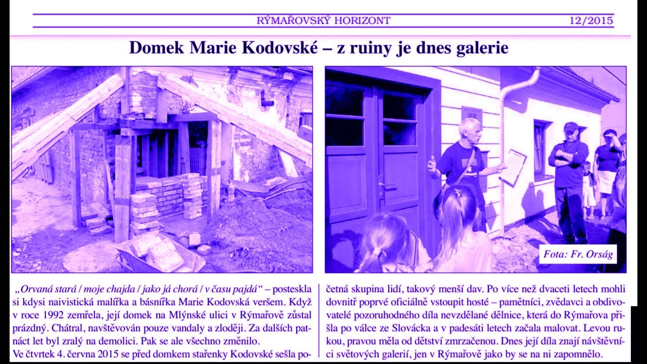 na mlýnské ulici v rýmařově deset let od otevření galerie marie kodovské movie