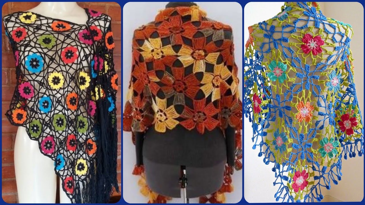 trendy designers using knitting triangle shawl cap shawl and ponchu designs