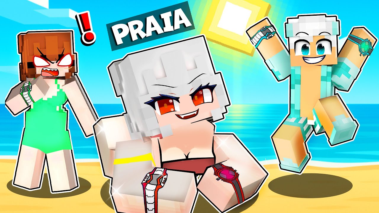 DIA NA PRAIA com GAROTA BEN 10 MALVADA no Minecraft