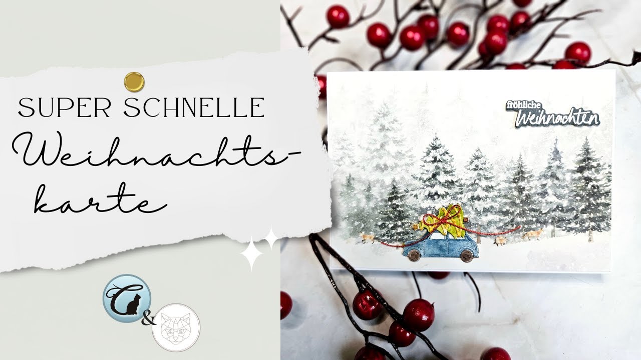 Super schnelle Weihnachtskarte mit Produkten von Charlie und Paulchen ♥