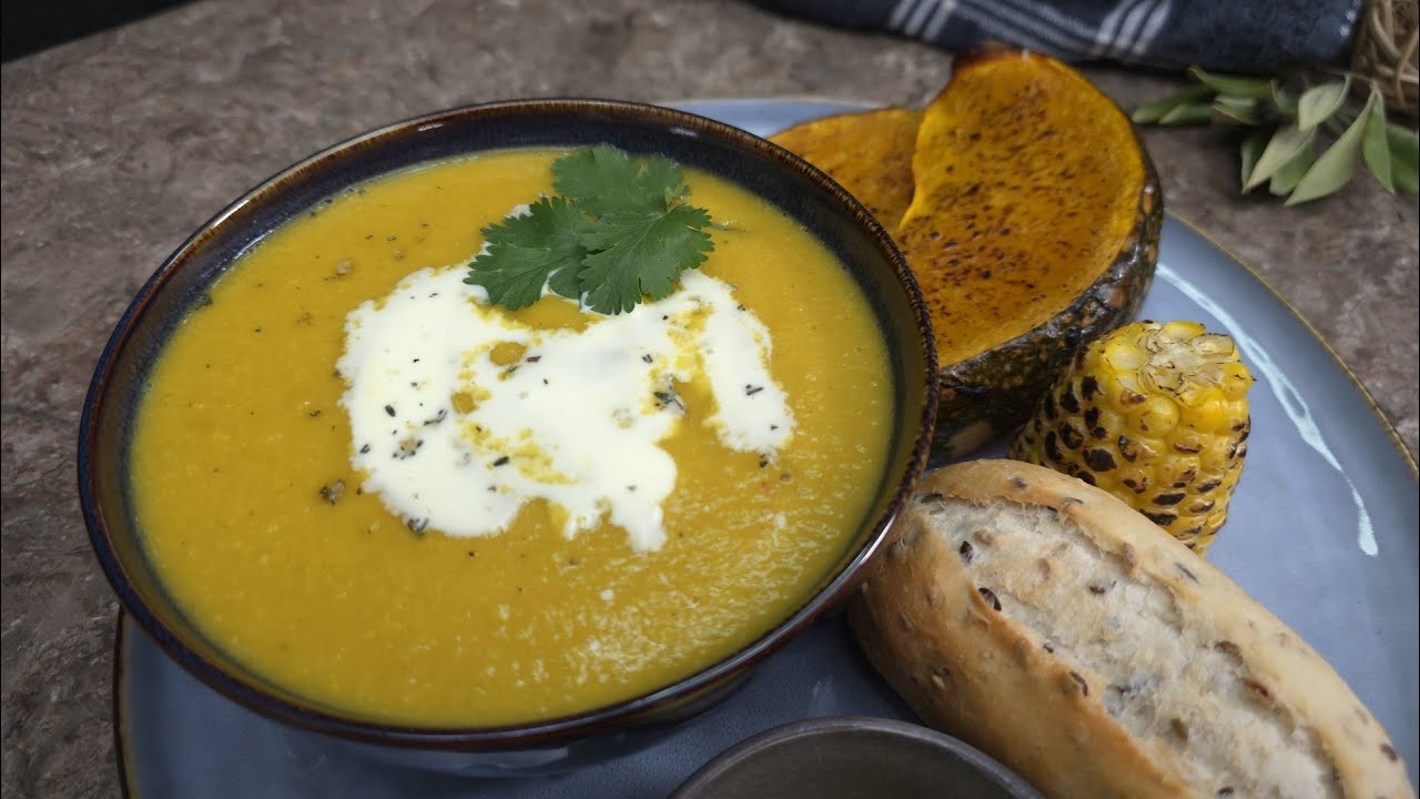 Incredibly Creamy Roasted Pumpkin & Corn Soup | Easy Winter Recipe