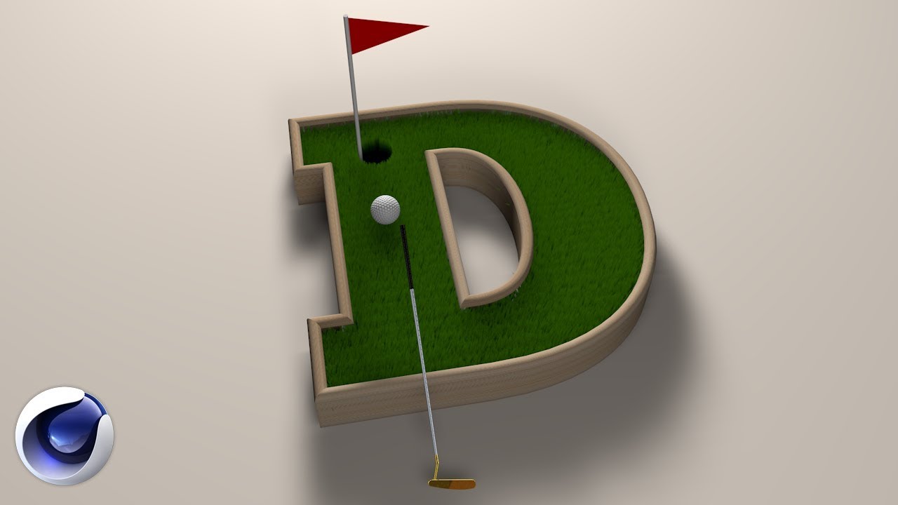 Cinema 4D Tutorial  -  Golf 3D Lettering