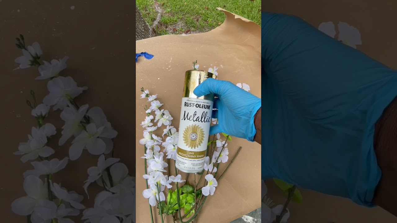Diy Dollar Tree Flowers  Spray Paint #shorts