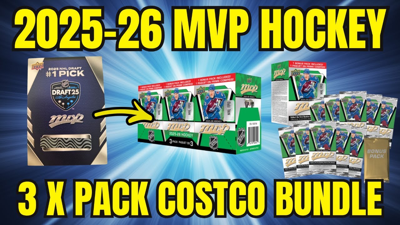 It's all fun and games until someone loses an eye! 🏒Costco Bundle - 3 x pack 2025-26 MVP Opening🏒