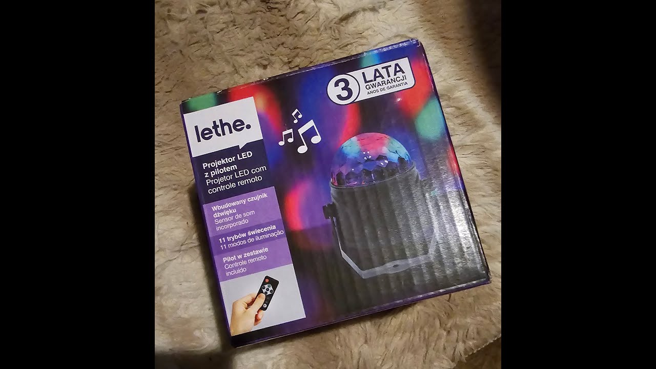 kula disco led z pilotem z biedronki