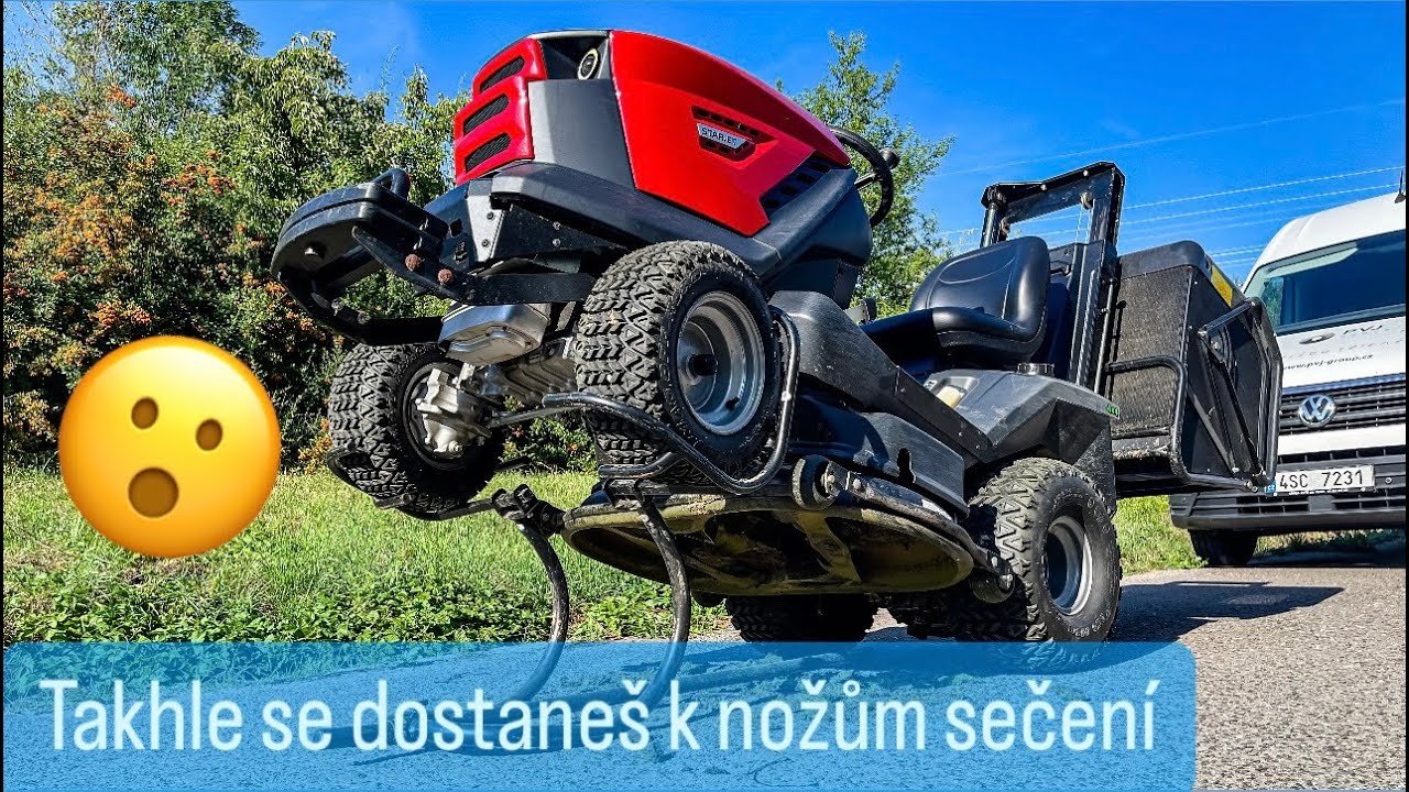 Jak zvednout zahradní traktor | Kolébkový zvedák na traktůrek