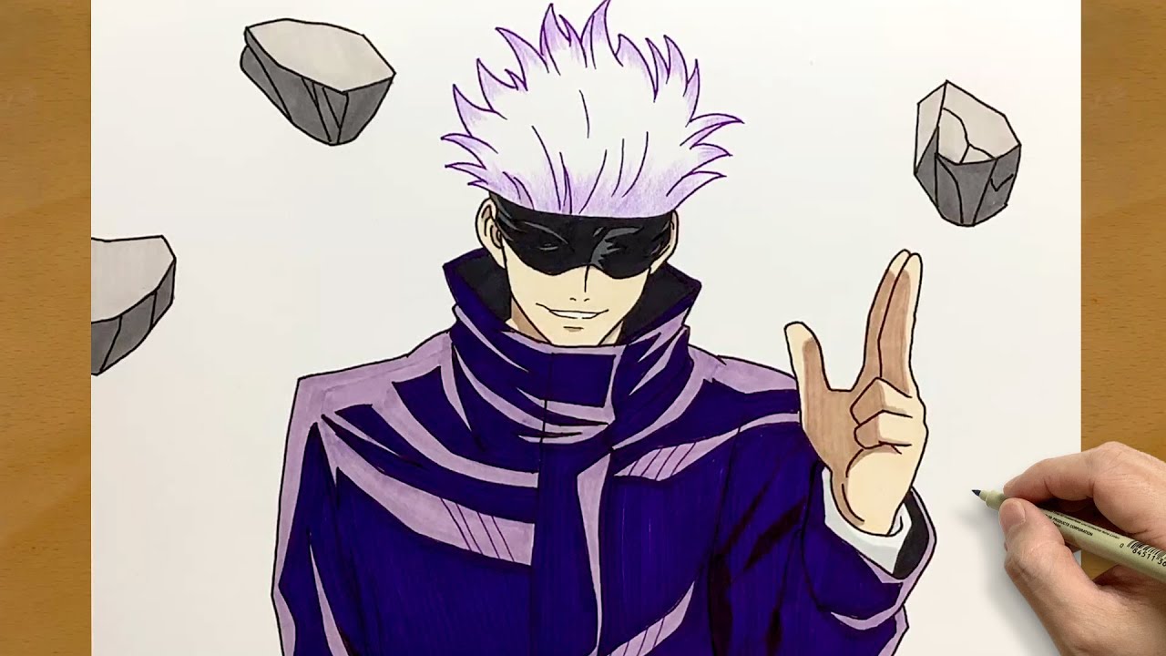 Gojo Satoru Drawing || Jujutsu Kaisen Anime Art || Easy Anime Illustration