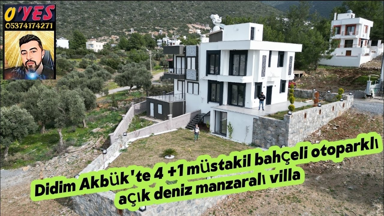 Didim Akbük'te böyle güzel manzaralı bir ev daha yok 4+1 bahçeli otoparklı tabiatın içinde satıldı