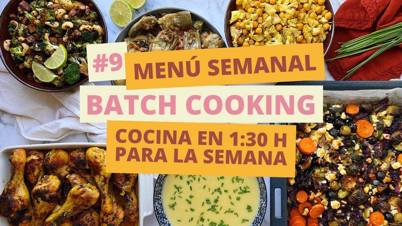 BATCH COOKING EN ESPAÑOL 🍲 Cocina en 1:30 h para la semana 👩🏻‍🍳 MENÚ SEMANAL 1/2 FEBRERO