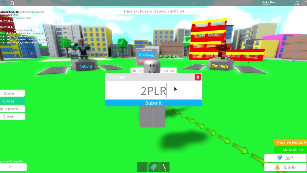 All 2019 2 Player Super Hero Tycoon Codes!
